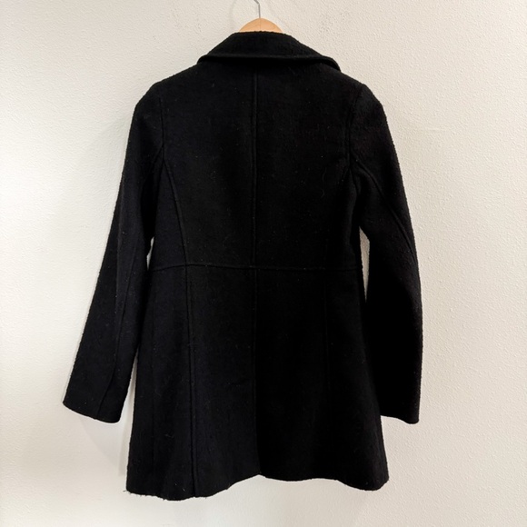 💕SOLD💕Aritzia Talula Black Button-Up Coat Wool Blend XXS Preppy Mod Retro - Picture 3 of 4